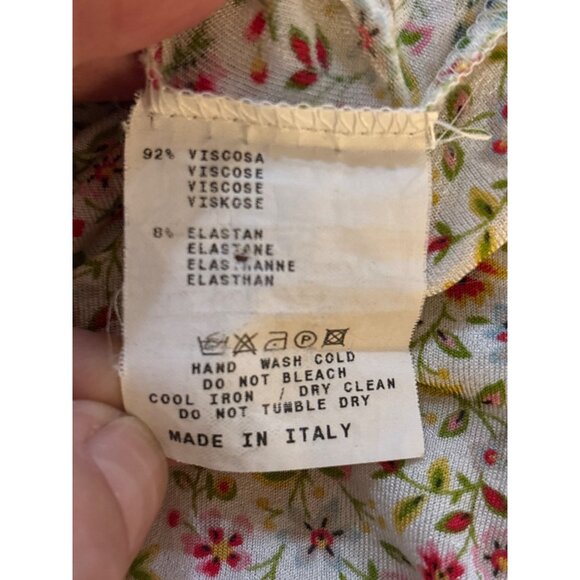 ETRO Milano Floral Print Sleeveless‎ Shirt Top Blouse Size 44 /10 Stretch Fitted - Picture 9 of 9